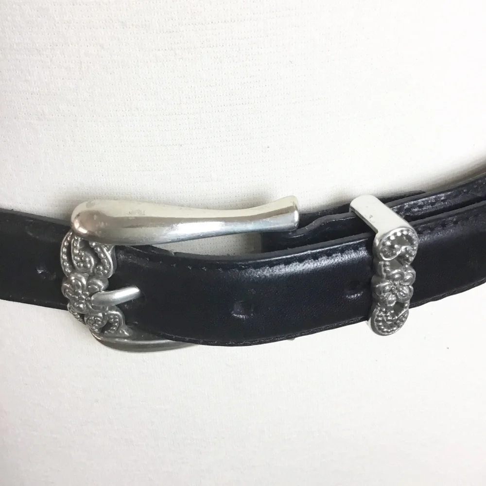 Vintage Brighton Floral Beaded Belt Leather Size M 30